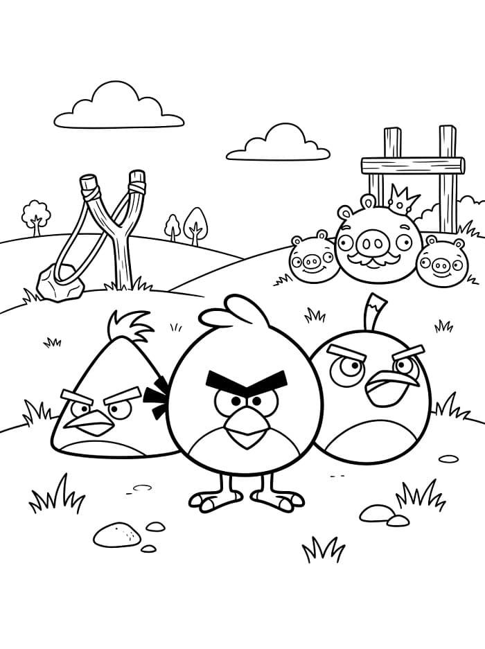Nette Angry Birds ausmalbilder