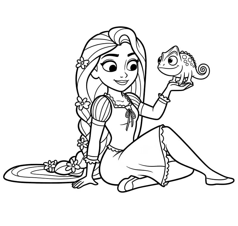 Nette Rapunzel ausmalbilder