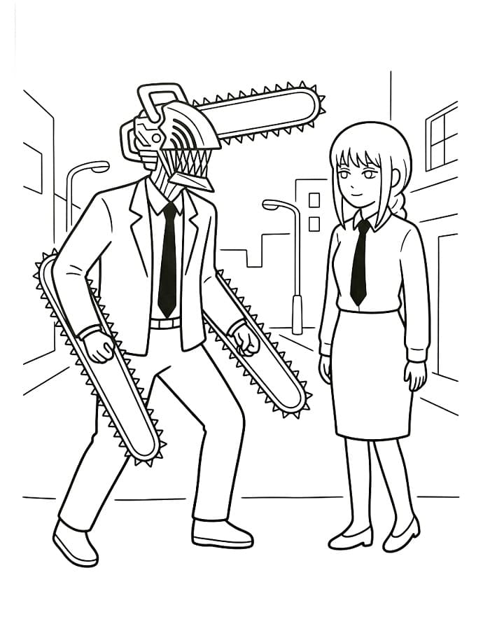 Netter Chainsaw Man ausmalbilder