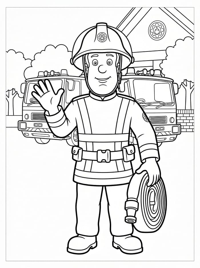Netter Feuerwehrmann Sam ausmalbilder