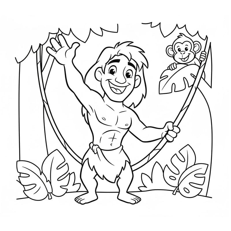 Netter Tarzan ausmalbilder