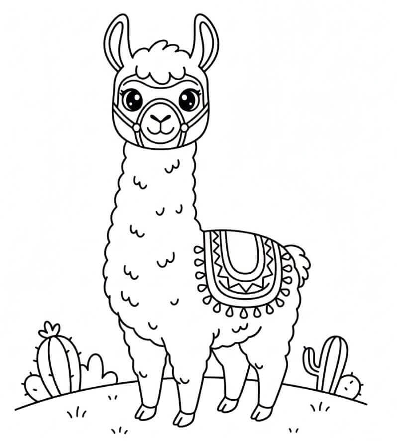 Nettes Lama ausmalbilder