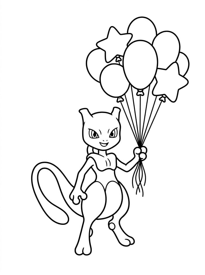 Nettes Mewtu ausmalbilder