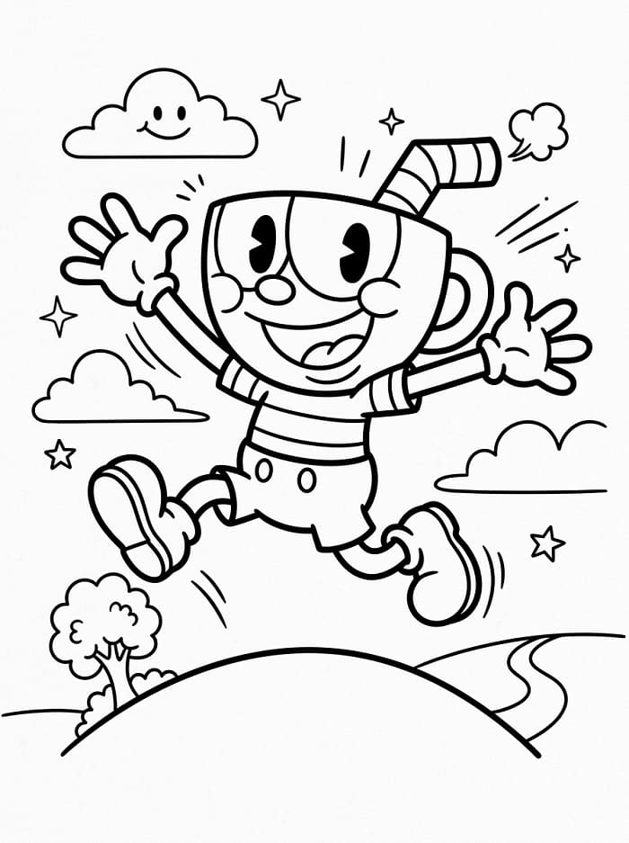 Niedlicher Cuphead ausmalbilder