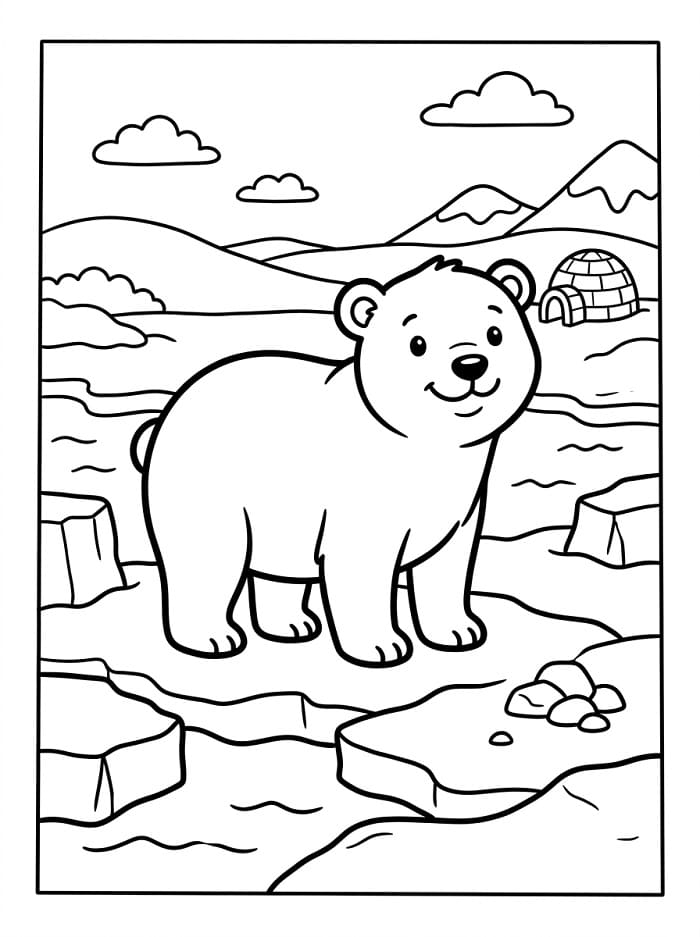 Niedlicher Der kleine Eisbär ausmalbilder