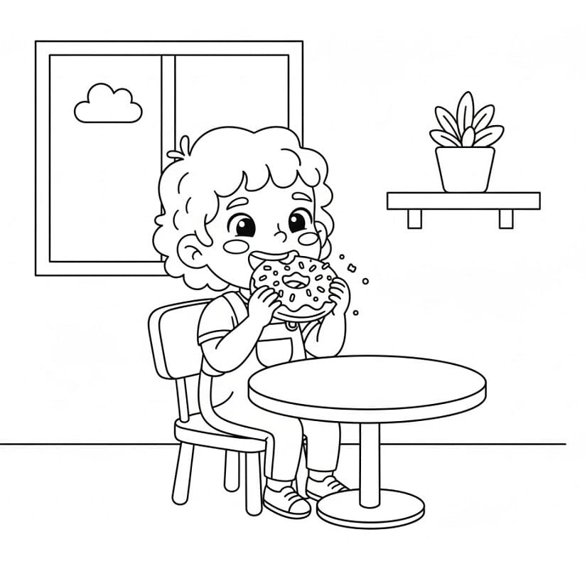 Niedlicher Donut ausmalbilder