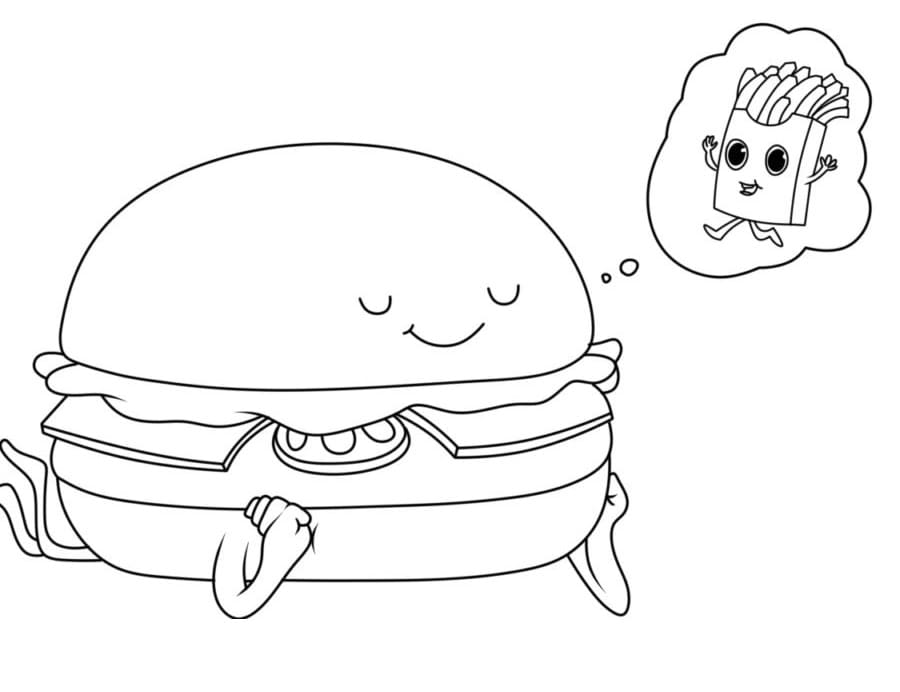 Niedlicher Hamburger ausmalbilder