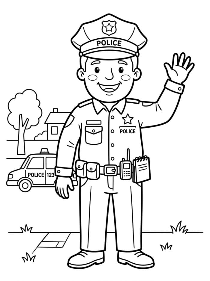 Niedlicher Polizist ausmalbilder