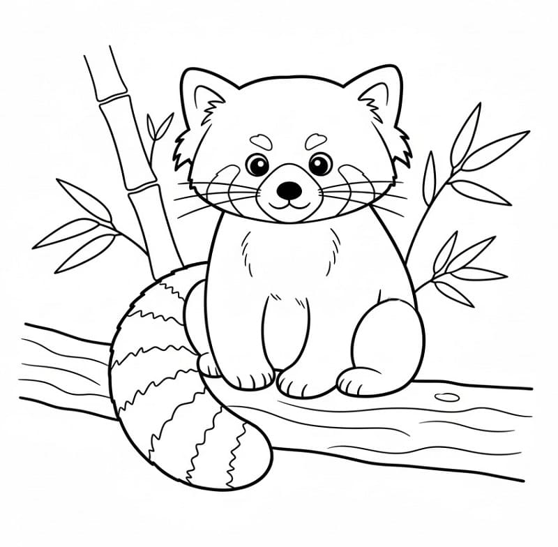 Niedlicher Roter Panda ausmalbilder