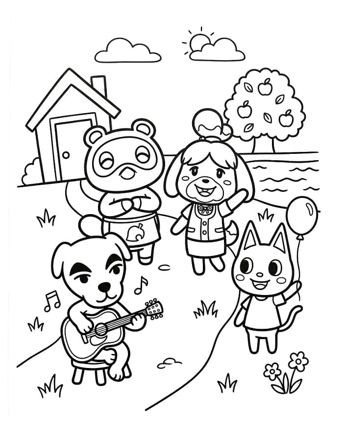 Niedliches Animal Crossing ausmalbilder