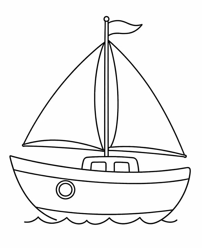 Niedliches Boot ausmalbilder