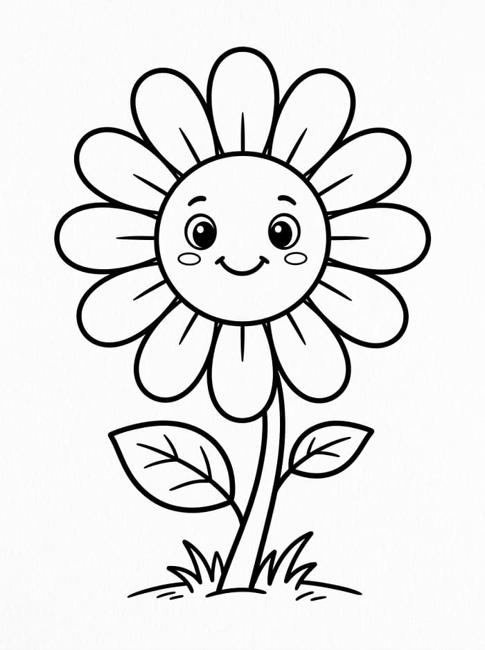 Niedliches Gänseblümchen ausmalbilder