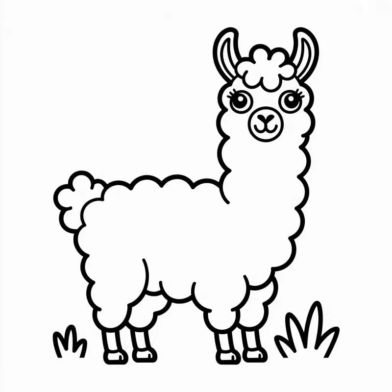 Niedliches Lama ausmalbilder