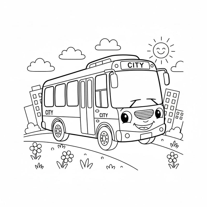 Normaler Bus ausmalbilder