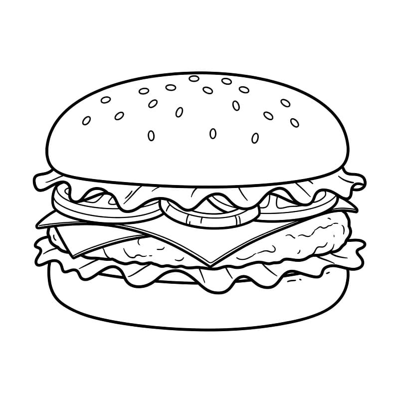 Normaler Hamburger ausmalbilder