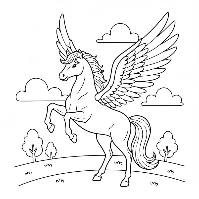 Pegasus kostenlos ausdruckbar ausmalbilder