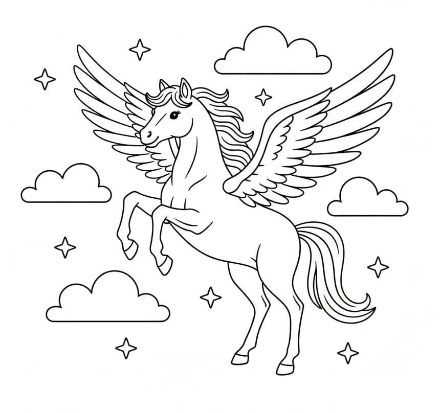 Pegasus kostenlos ausmalbilder