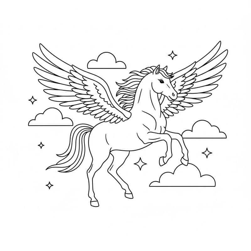 Pegasus zum Ausdrucken ausmalbilder
