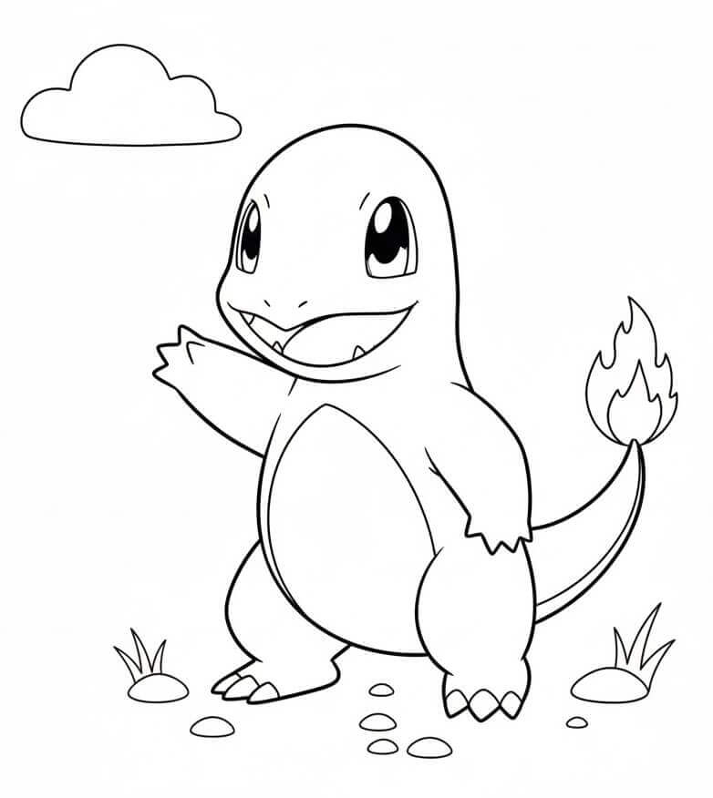 Pokémon Glumanda ausmalbilder