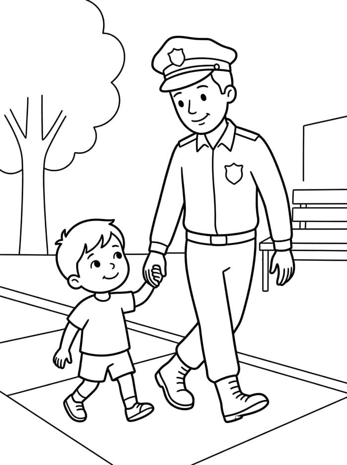 Polizist gratis ausmalbilder
