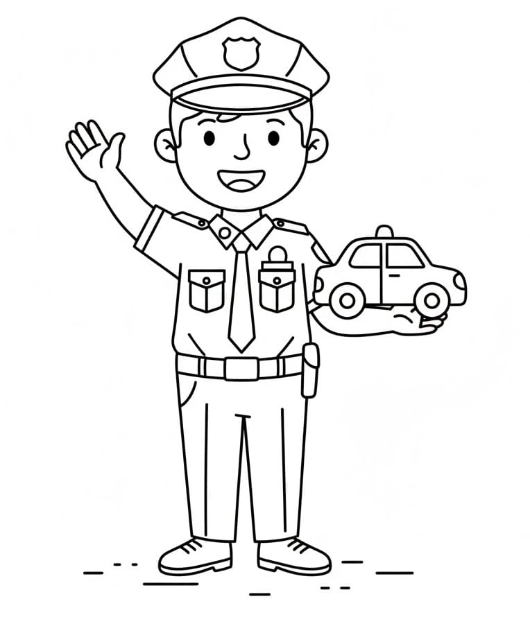 Polizist zum Drucken ausmalbilder