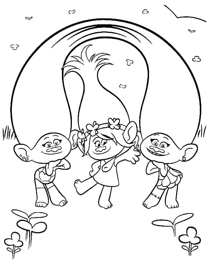 Poppy, Satin und Chenille aus Trolls ausmalbilder