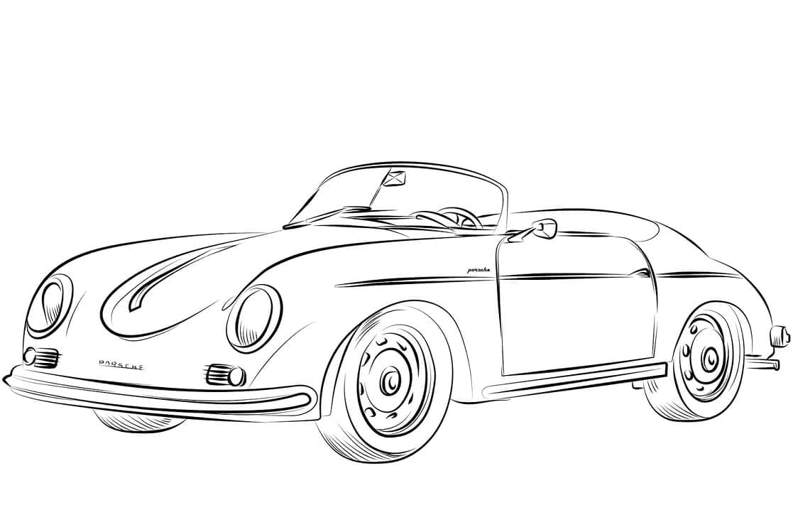 Porsche für 3-jährige Kinder ausmalbilder