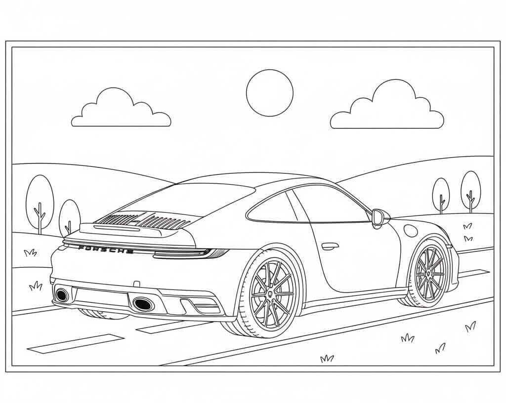 Porsche kostenlos ausmalbilder