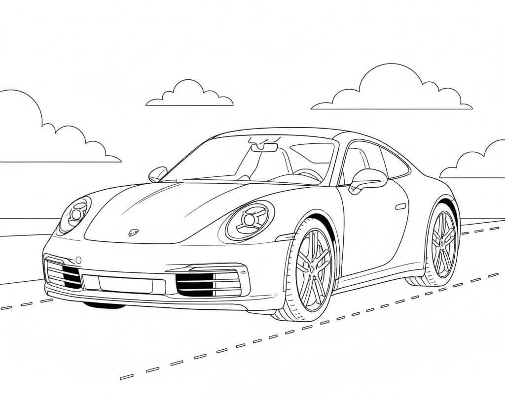 Porsche zum Ausdrucken ausmalbilder