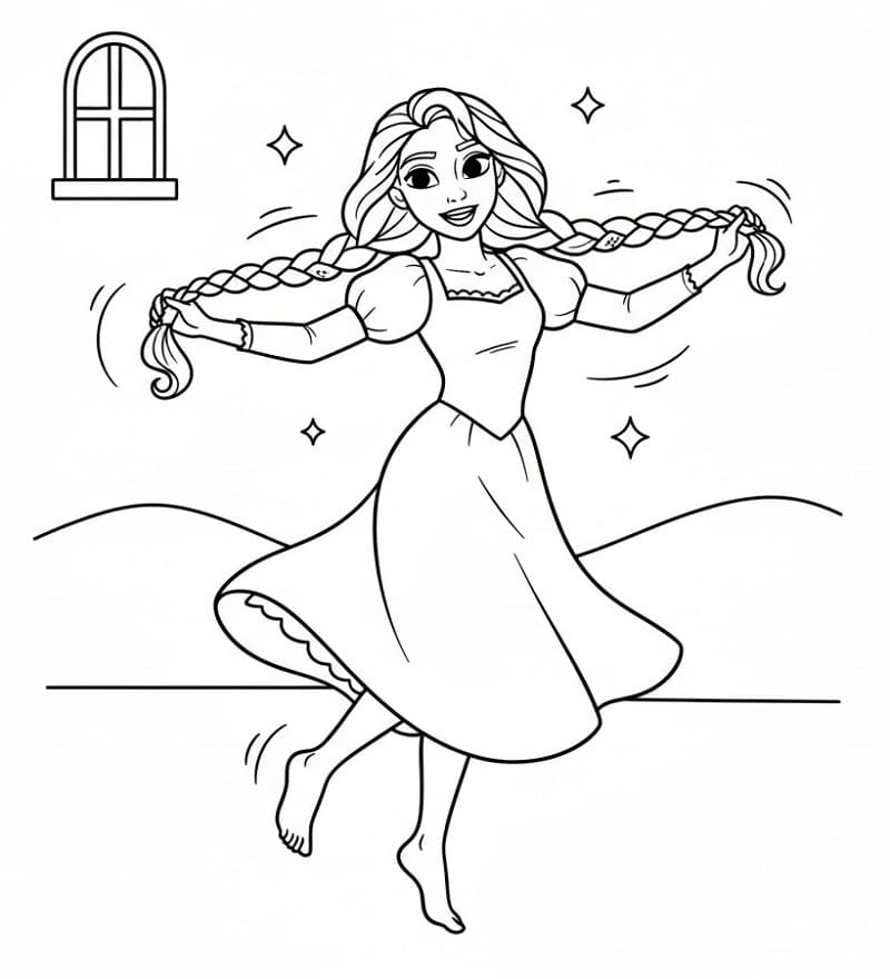 Rapunzel in Disney ausmalbilder