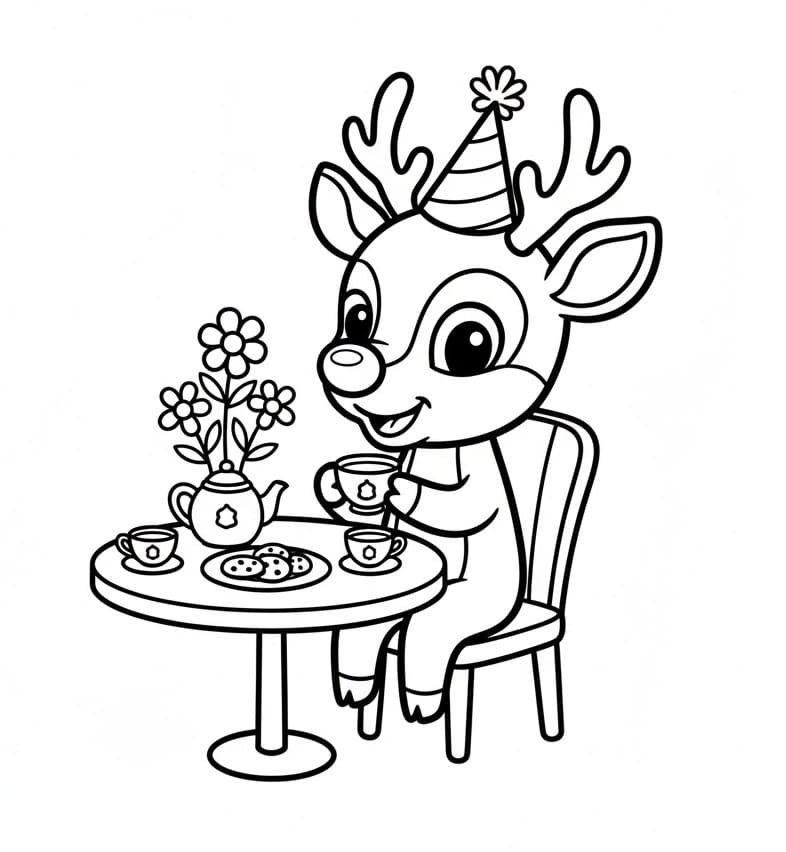 Rentier Rudolf ausmalbilder