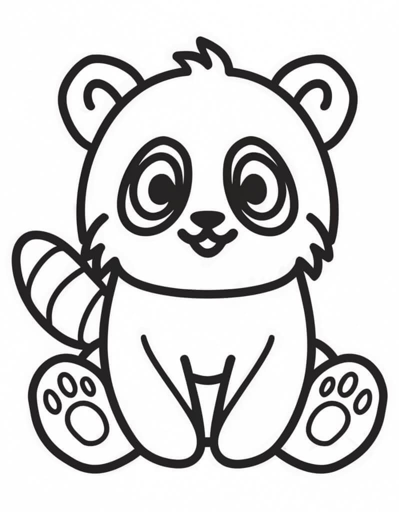 Roter Panda für 2-jährige Kinder ausmalbilder