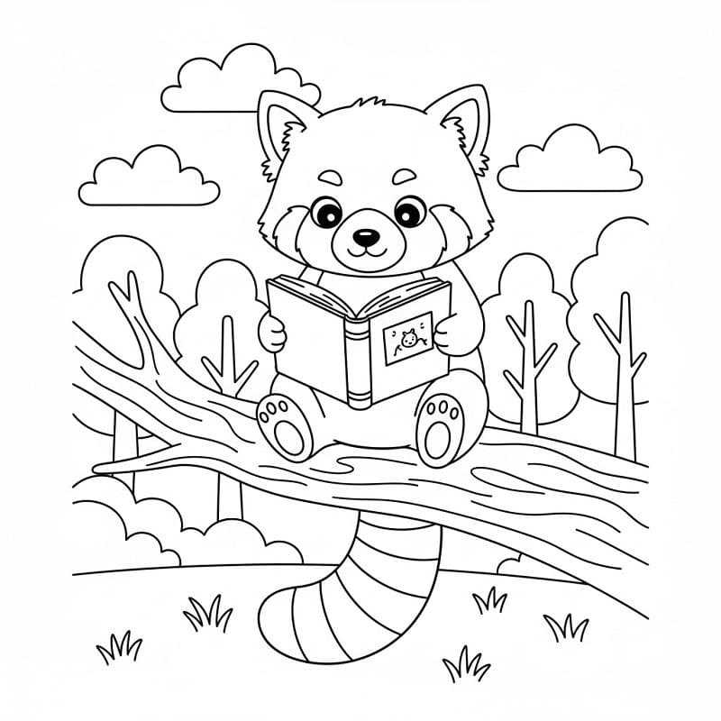 Roter Panda in der Wildnis ausmalbilder