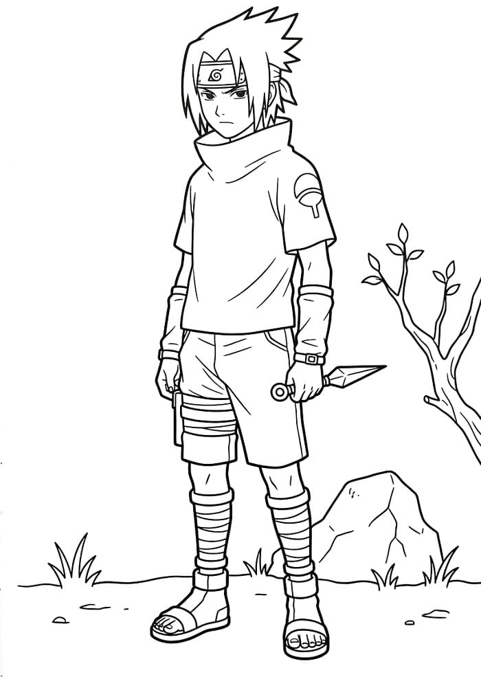 Sasuke mit Kunai ausmalbilder