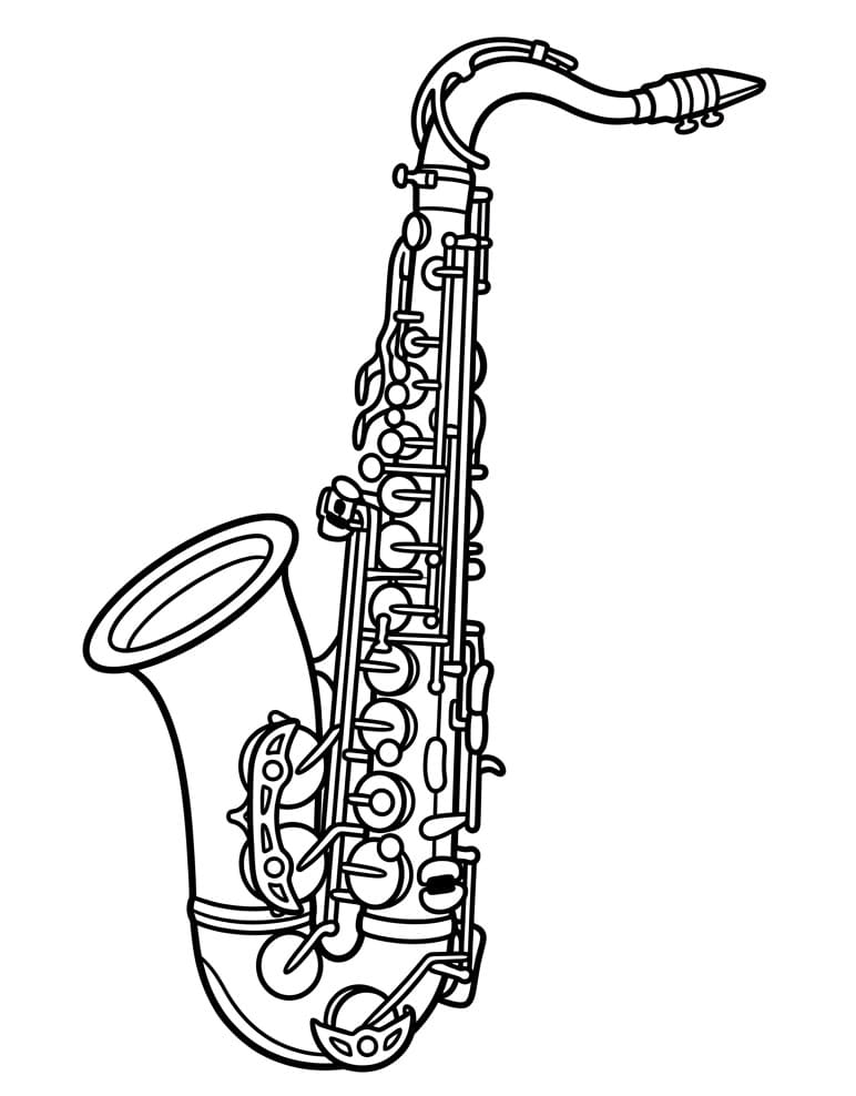 Saxophon zum Drucken ausmalbilder