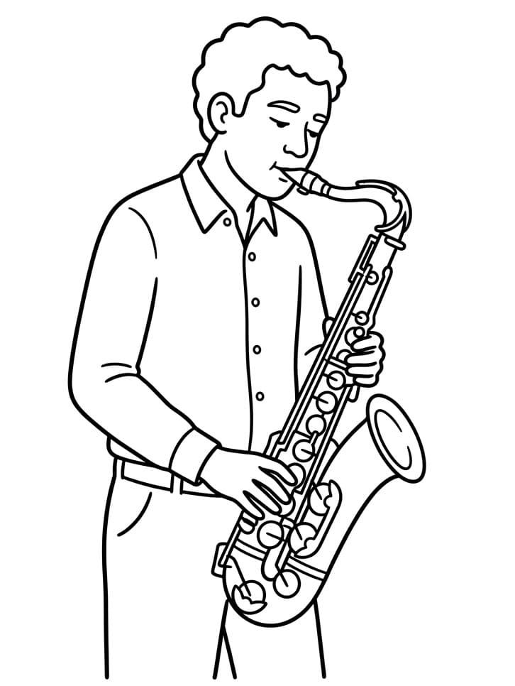 Saxophonspieler ausmalbilder