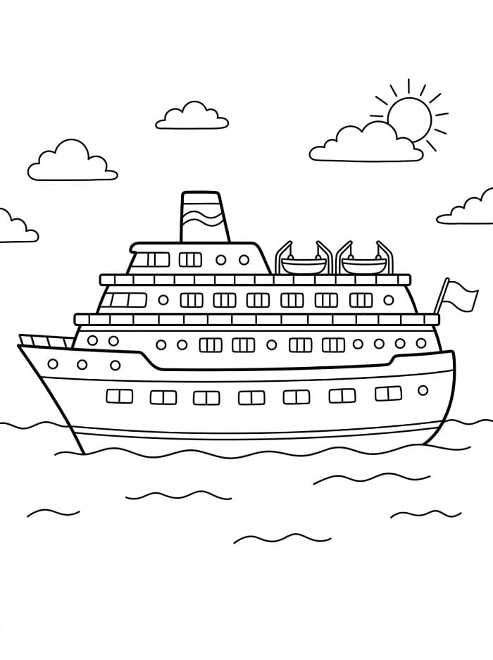 Schiff im Meer ausmalbilder