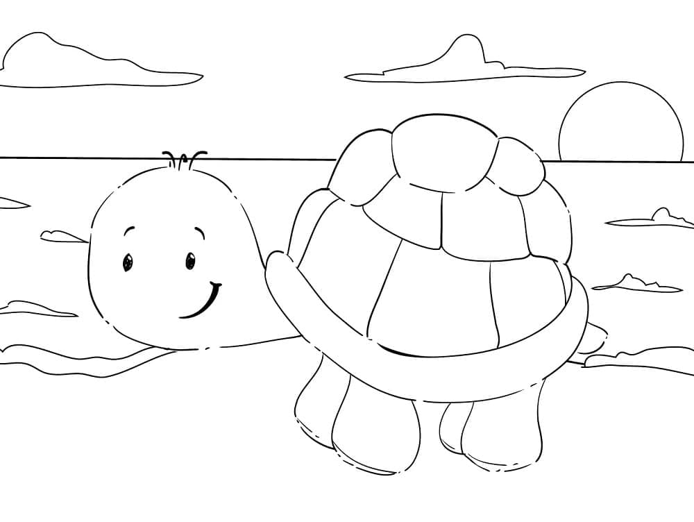 Schildkröte glücklich ausmalbilder