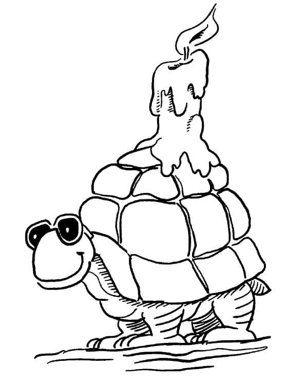 Schildkröte und Kerze ausmalbilder