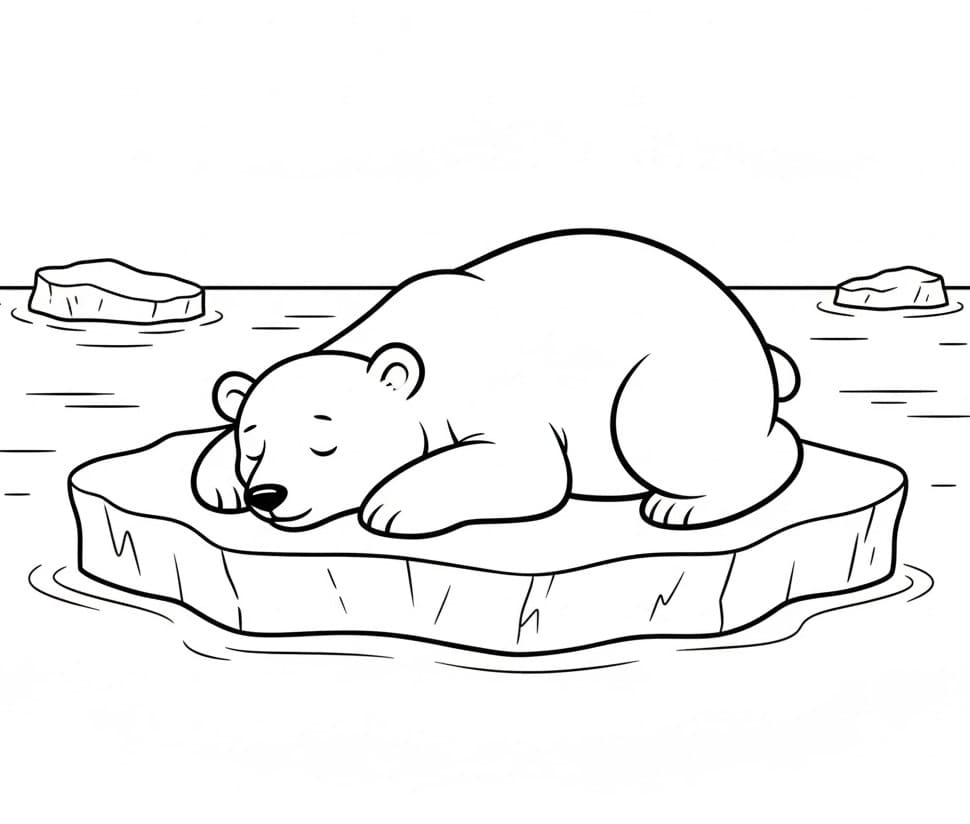 Schlafender Eisbär ausmalbilder