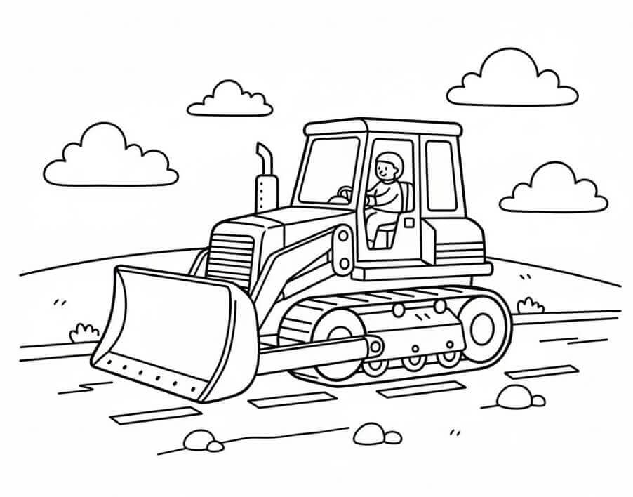 Schlichter Bulldozer ausmalbilder