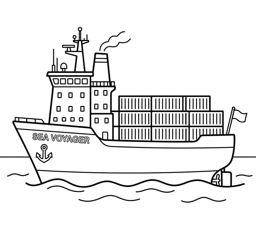 Schlichtes Schiff ausmalbilder