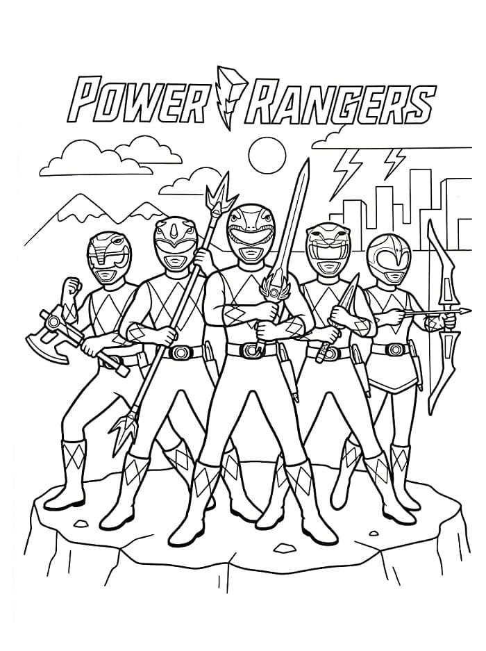 Schöne Power Rangers ausmalbilder