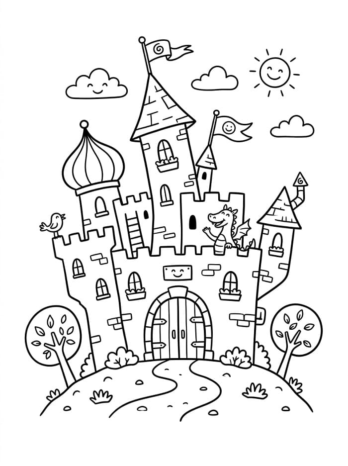 Schöne Schloss ausmalbilder