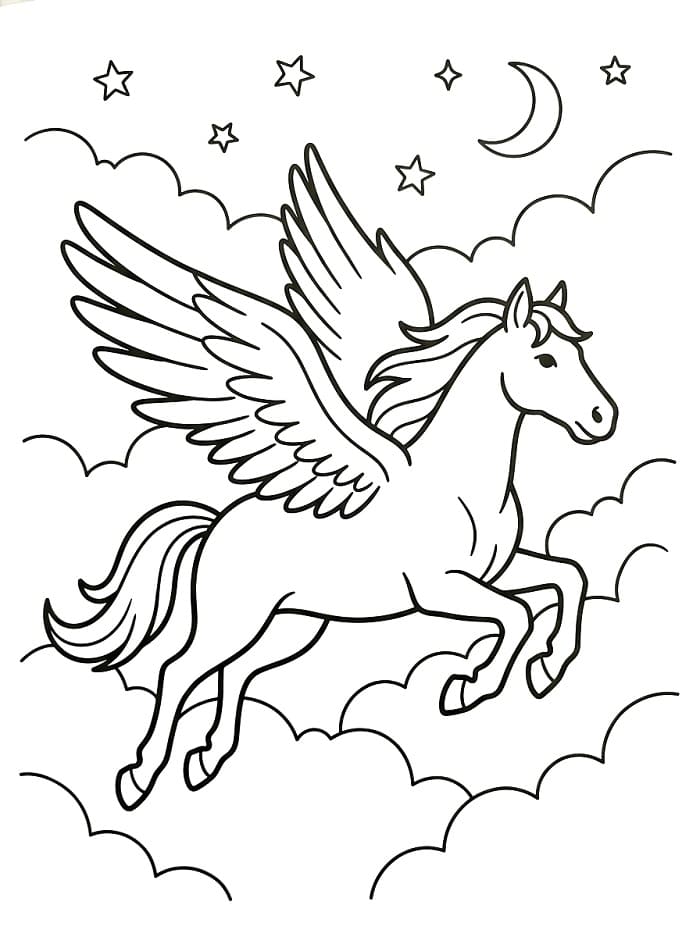 Schöner Pegasus ausmalbilder