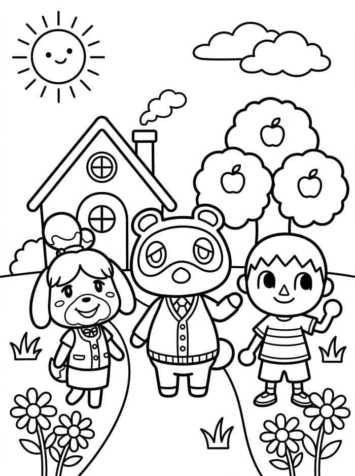 Schönes Animal Crossing ausmalbilder
