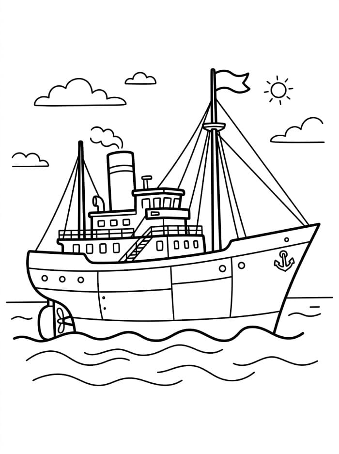 Schönes Schiff ausmalbilder