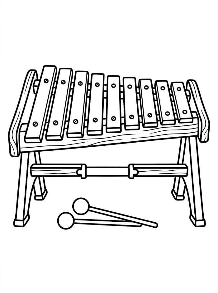 Schönes Xylophon ausmalbilder