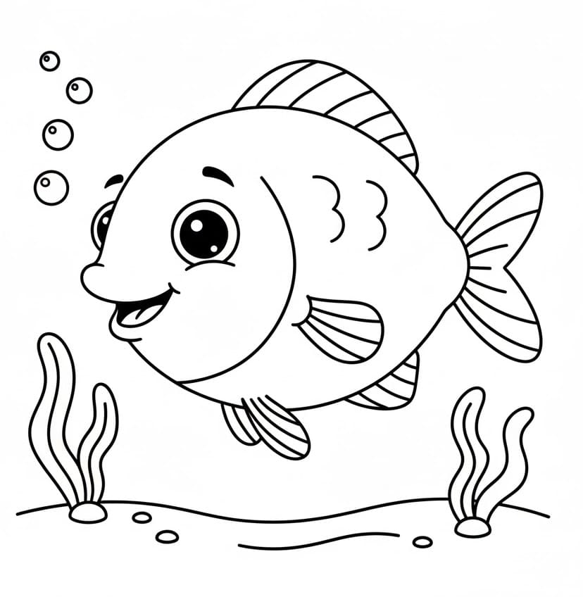Schwimmender Fisch ausmalbilder