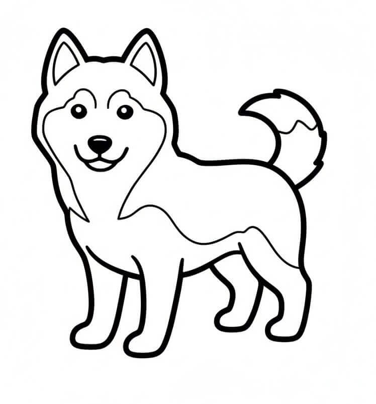 Sehr niedlicher Husky ausmalbilder